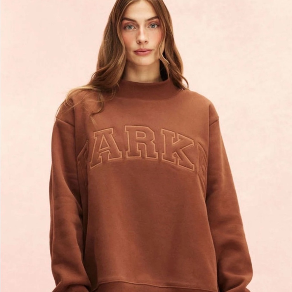 Parke NWT Mocha Mockneck Sweatshirt - Picture 2 of 2
